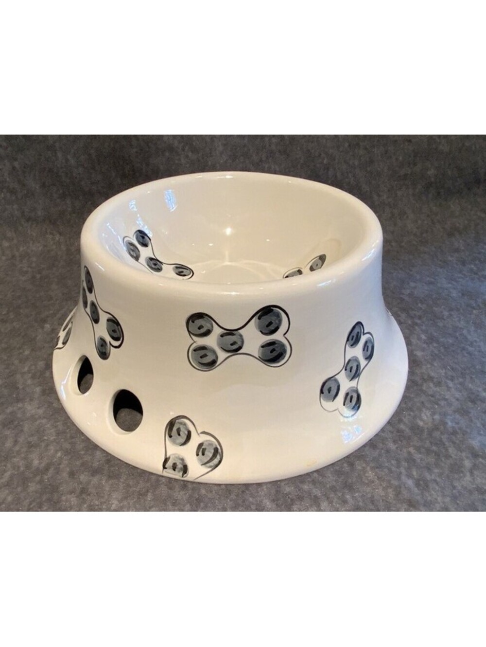 Tabletops Unlimited Ceramic Hand Painted Paw Prints Food/Water Bowl